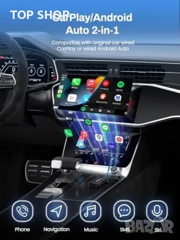 Нов Безжичен CarPlay адаптер за автомобили 2017+ iPhone/Android Auto, снимка 7 - Друга електроника - 49658382