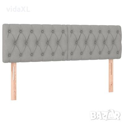 vidaXL Горни табли за легло, 2 бр, светлосива,80x7x78/88 см, плат(SKU:346354, снимка 1 - Спални и легла - 46323516