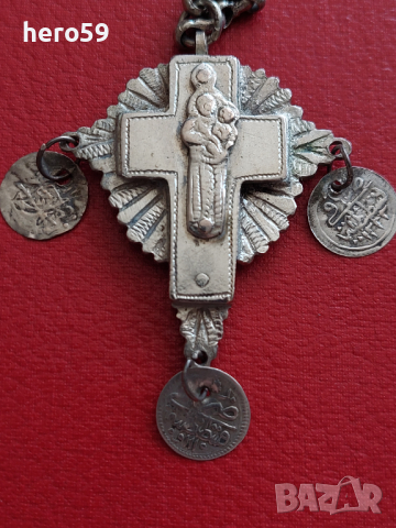 Много стар православен кръст от високопробно сребро 900, снимка 4 - Антикварни и старинни предмети - 45003629