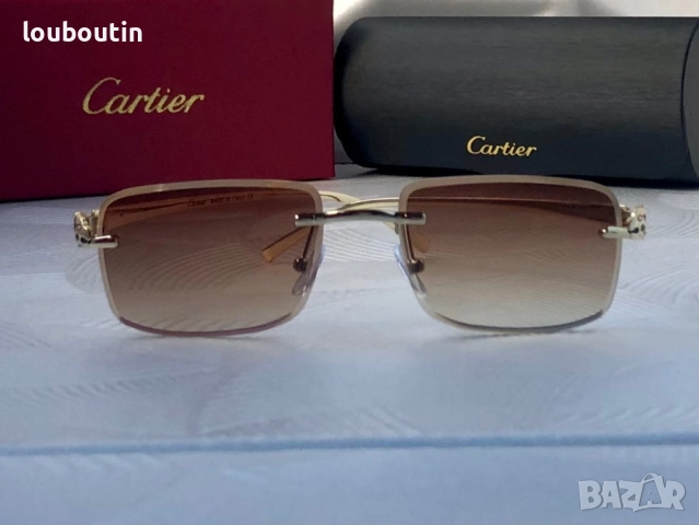 Cartier Мъжки слънчеви очила правоъгълни 3 цвята черни кафяви прозрачни, снимка 10 - Слънчеви и диоптрични очила - 51739017