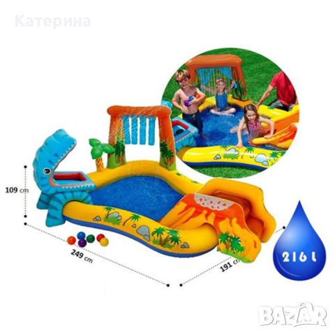 Пръскащ надуваем басейн с пързалка , снимка 4 - Водни спортове - 45366514