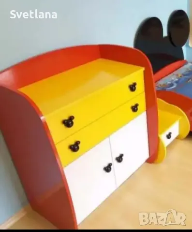 спешно. Детско обзавеждане за стая. гардероб скрин бюро нощно шкафче Мики Маус, снимка 12 - Мебели за детската стая - 49711186