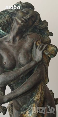Антикварна Бронзова Скулптура "Жената на Слънцето"1900 г, снимка 6 - Антикварни и старинни предмети - 44848331