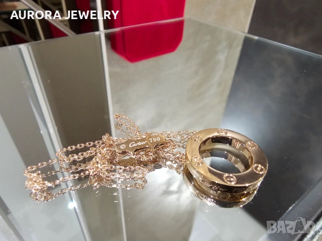CARTIER Love Rose Gold Large Pendant Дамскo Колие, снимка 7 - Колиета, медальони, синджири - 53238709