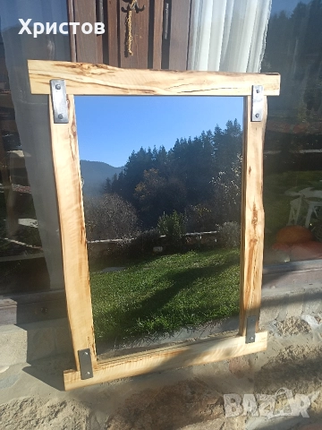 Дървено огледало масив бреза, снимка 2 - Огледала - 52810493