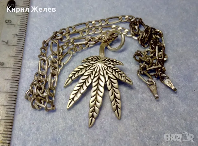 ФЛОРАЛЕН СРЕБЪРЕН МЕДАЛЬОН със СРЕБЪРЕН ЛАНЕЦ СРЕБРО 925 ITALY КАРТИЕ ПЛЕТКА 25760, снимка 2 - Колиета, медальони, синджири - 50354689