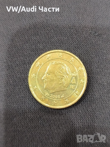 Монета 50 евро цента Белгия 2008г. 50 Euro Cent Belgium Albert II