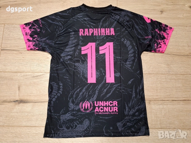 Флуоресцентна футболна фланелка на Барселона #Рафиня#11!