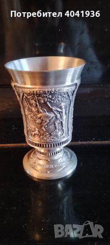 Старинна чаша - Ваза - сребро и цинк с различни гравюри от живота на германската манифактура., снимка 3 - Вази - 45250775
