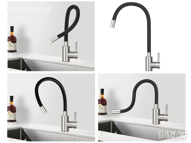 Кухненски смесител гъвкав с въртящ се чучур на 360 градуса, снимка 2 - Други - 53949579