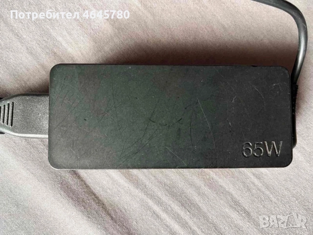 Зарядно за лаптоп Lenovo - Type C - 65W - оригинал, снимка 2 - Мрежови адаптери - 52631997