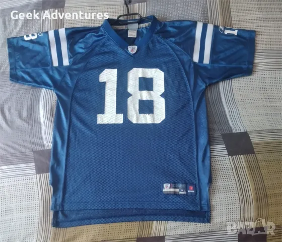 NFL Reebok Мъжка Тениска Jersey Юноши XL Manning Американски Футбол, снимка 1