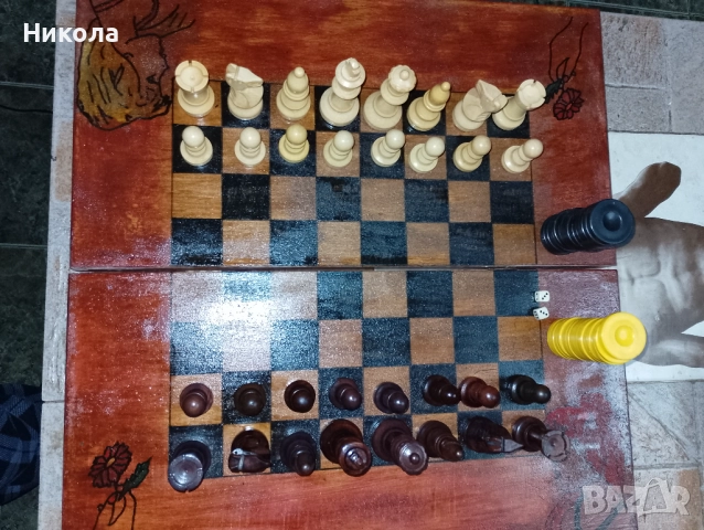 Шах-табла48/48 с фигури,,Стаунтон" и пулове-рисувана, снимка 6 - Шах и табла - 43029726