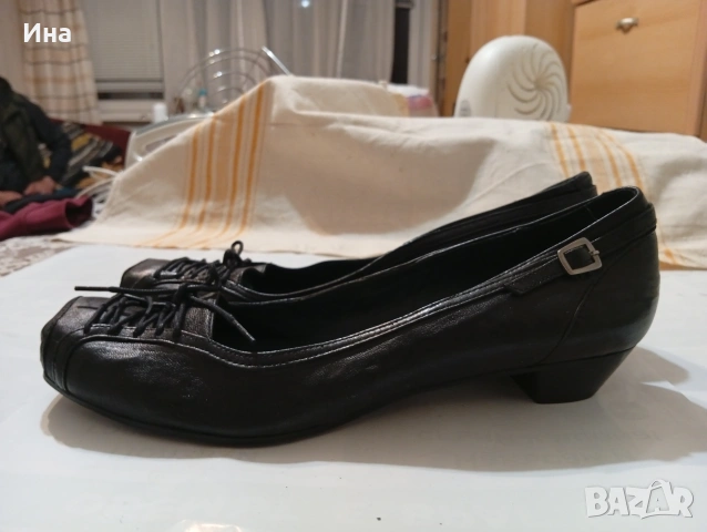 Нови елегантни Dick Boons,черни, н.41-41.5 естествена кожа