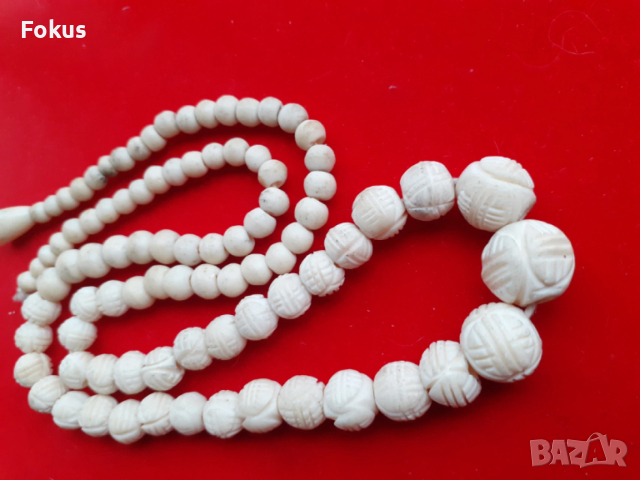 Стар дълъг гердан накит колие Слонова кост