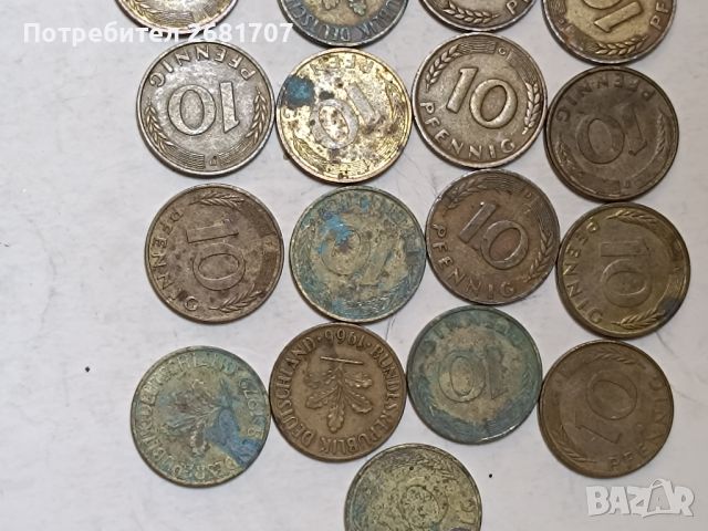 Монети 10 пфениг ФРГ , снимка 3 - Нумизматика и бонистика - 45903085
