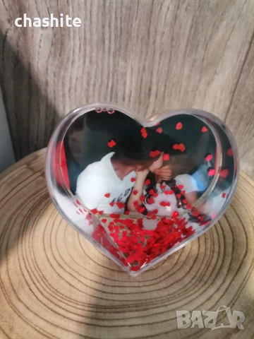 Преспапие сърце със снимка