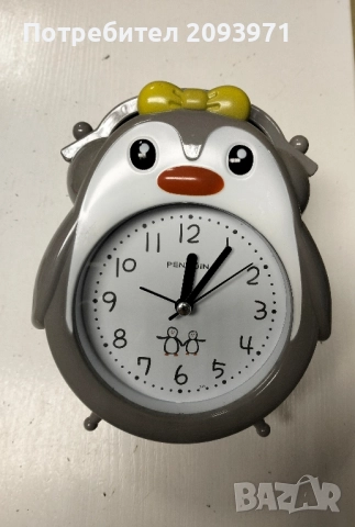 детски будилник под формата на пингвин с 🎀