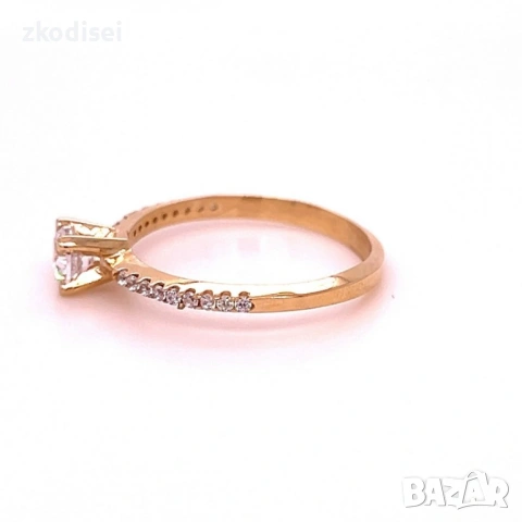 Златен дамски пръстен 1,72гр. размер:53 14кр. проба:585 модел:34546-1, снимка 3 - Пръстени - 53116249