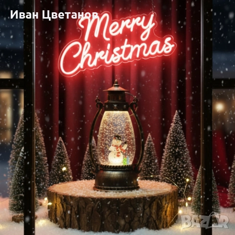 Ретро LED коледен фенер с падащ сняг – магическа светлина и празничен уют, снимка 4 - Декорация за дома - 52254449
