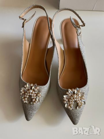Дамски сватбени обувки, 38 EU, снимка 7 - Дамски обувки на ток - 45830325