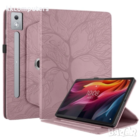 Кожен калъф Life Tree за Lenovo Tab P12 Pro 12.7 2025- "Щампа дърво", Ротираща стойка, Вкл. Протекто, снимка 2 - Калъфи, кейсове - 53030523