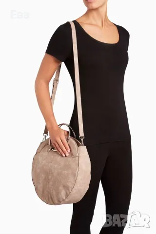 Next, кръгла чанта от изкуствен велур, Бежов, снимка 4 - Чанти - 49988710