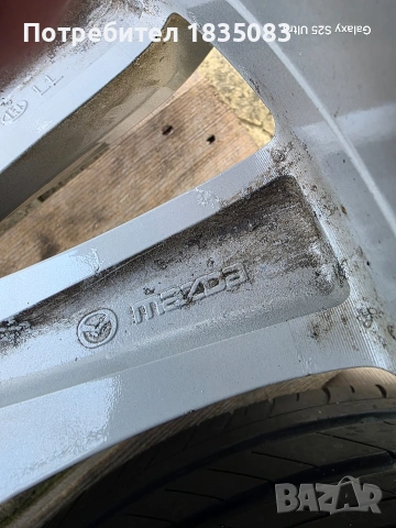 Лети джанти 19ки 5х114.3 Mazda + летни гуми 225/45/19 Bridgestone, снимка 8 - Гуми и джанти - 53707731