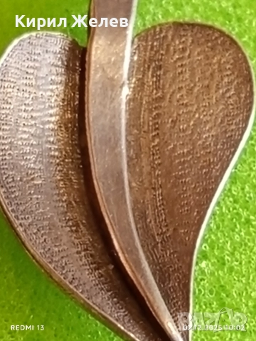 Сребърен медальон във формата на листо майсторска ръчна изработка 30593, снимка 7 - Колиета, медальони, синджири - 52621772