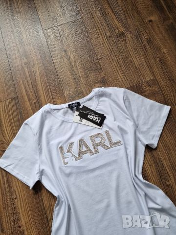 Страхотна дамска тениска KARL LAGERFELD нова с етикет, размер S / M ,L , XL, 2XL, снимка 3 - Тениски - 46049462