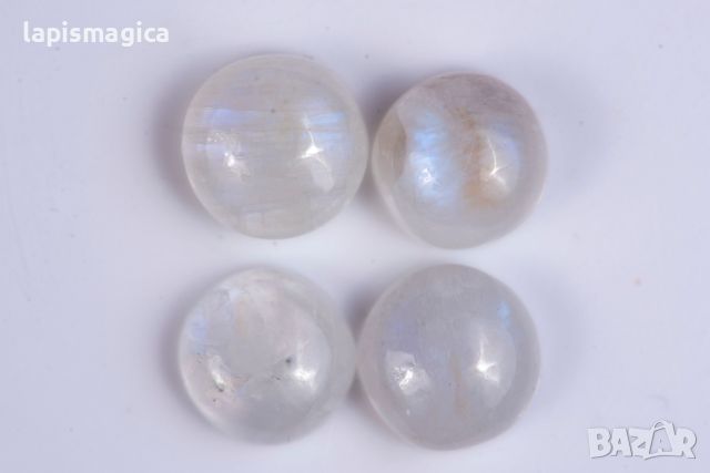 4 броя лунен камък 9mm 15ct кръгли кабошони #5, снимка 1 - Други - 45769966