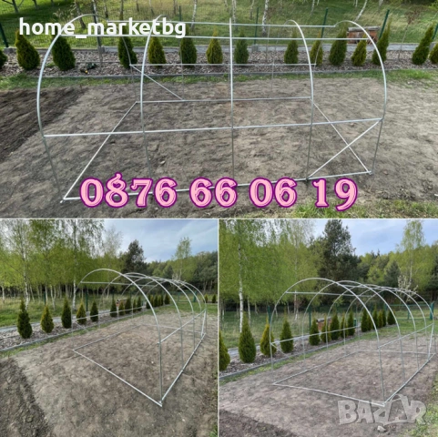 Тунелна оранжерия с размери 4х2.50х2 метра, оранжерия тунелна, снимка 4 - Оранжерии - 53710146