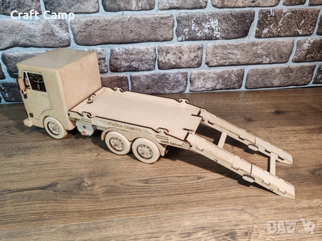 Дървен модел на камион за пътна помощ – Craft Camp, снимка 7 - Коли, камиони, мотори, писти - 52736506