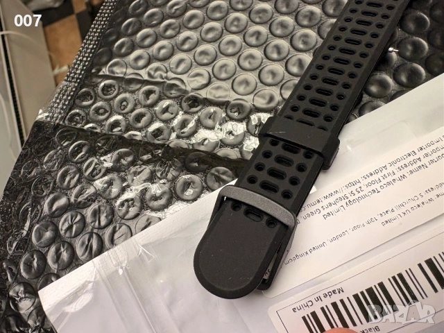 Черна силиконова каишка за смарт часовник 20мм, снимка 6 - Каишки за часовници - 53896307