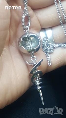 Сребърно колие. Сребърна висулка., снимка 4 - Антикварни и старинни предмети - 50754679