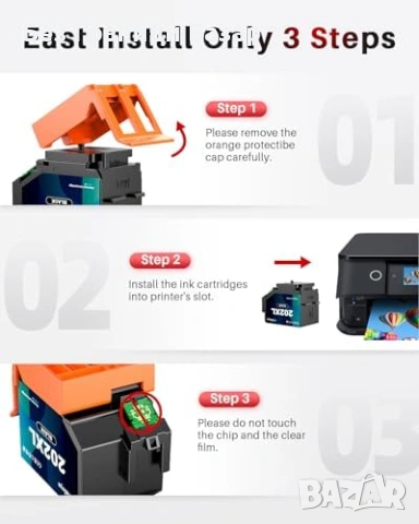 Нов Комплект 202XL за Epson XP-6001 XP-6100 мастило 5 броя за принтер, снимка 6 - Други стоки за дома - 53963757