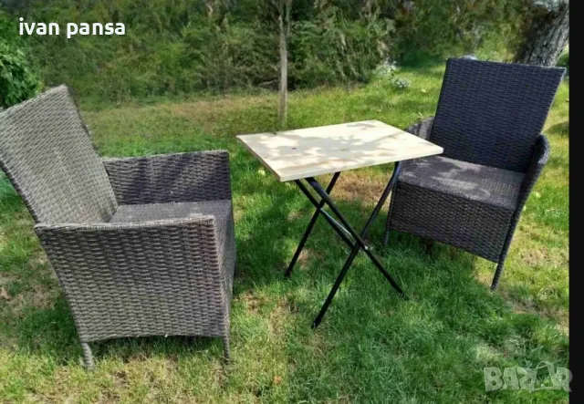 Сгъваема маса за градина/балкон ПДЧ и Масив дърво - Айви мебел