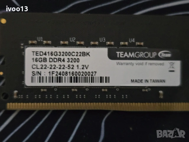 Ram памет 16gb DDR4 TEAMGROUP 3200, снимка 2 - RAM памет - 53419338