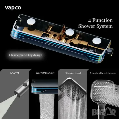 Модерен хидромасажен душ с дисплей и LED подсветка D38, снимка 8 - Душове - 49405534