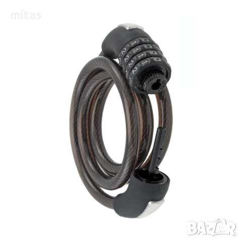 Заключващо устройство за велосипед с код WAG 120см/12мм, Катинар, Черен, снимка 2 - Аксесоари за велосипеди - 51959438