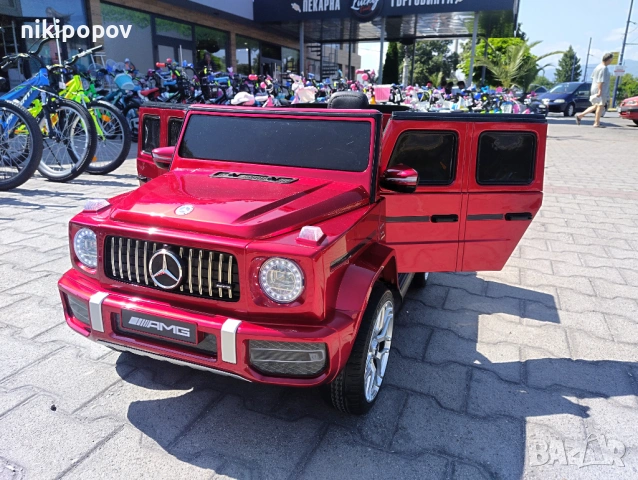 MERCEDES Акумулаторен джип AMG G63 мет. червен, снимка 11 - Детски велосипеди, триколки и коли - 53569435