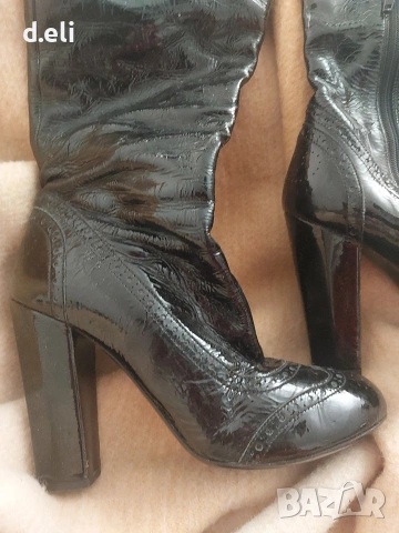 MIU MIU Original Size 37 100% Кожа Уникални ботуши , снимка 3 - Дамски ботуши - 52603802