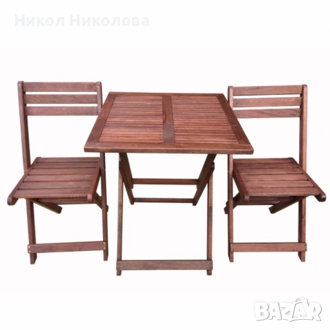 Градински комплект Kreta Muhler Meranti – 3 части , снимка 2 - Маси - 52303205
