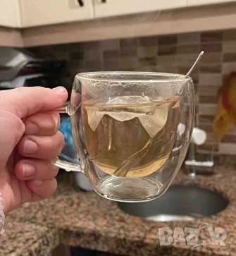 Стъклена чаша за кафе с двойно дъно 200ml