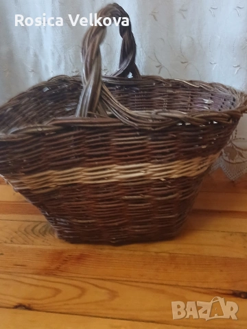 Голяма ръчно плетена кошница , снимка 2 - Декорация за дома - 53868796