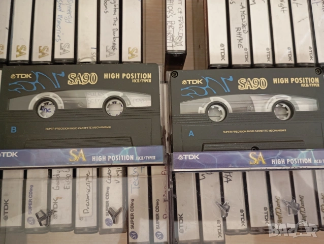ЛОТ Аудио касети хромни TDK SA 90 и TDK CDing 90 Hard Rock, Trash, Heavy Metal, Disco, POP, "80