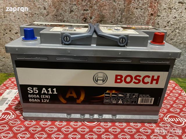 Почти чисто нов акумулатор Bosh/Бош AGM/АГМ 80 ам/ч 800 А с гаранция , снимка 2 - Аксесоари и консумативи - 45561485