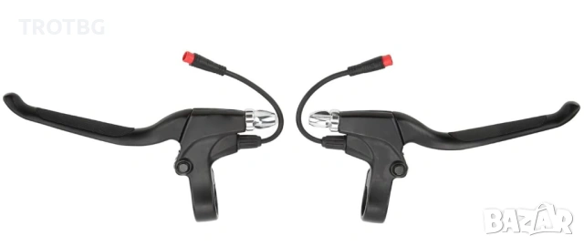 Електрически спирачни лостове с червена букса, 2-pin, снимка 2 - Части за велосипеди - 53749799