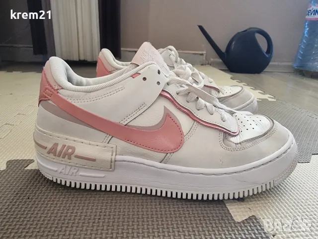 Nike Air Force Shadow White Phantom pink дамско номер 40.5, снимка 8 - Маратонки - 48705701