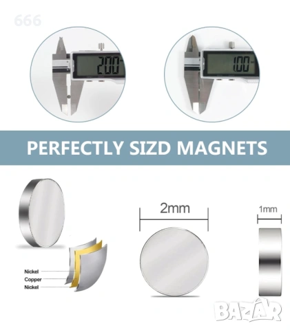 Пакет от 300 неодимови магнита, 2 x 1 мм, снимка 2 - Други стоки за дома - 54045366
